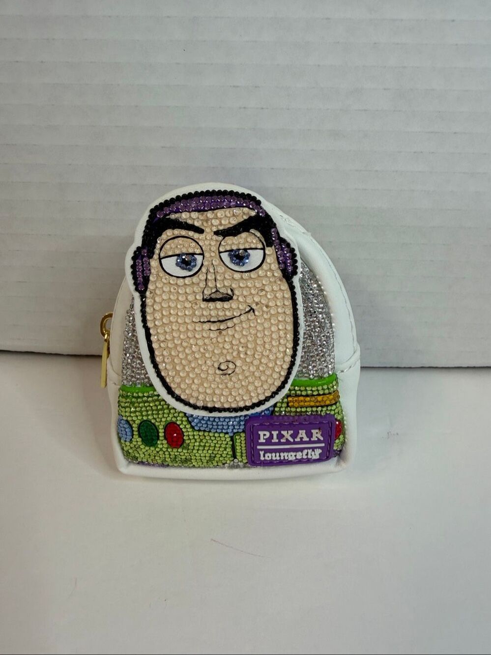 Disney Pixar Loungefly Buzz Lightyear Rhinestone Mini Backpack Keychain
